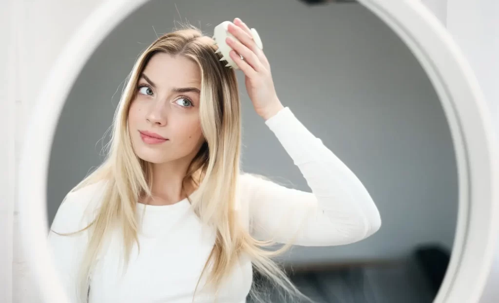 massaging scalp to help hair loss